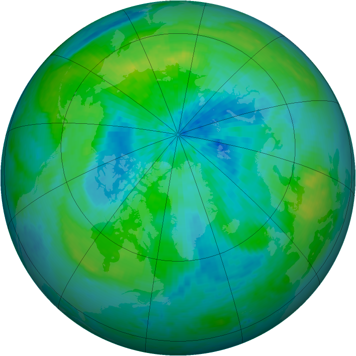 Arctic ozone map for 12 September 2001